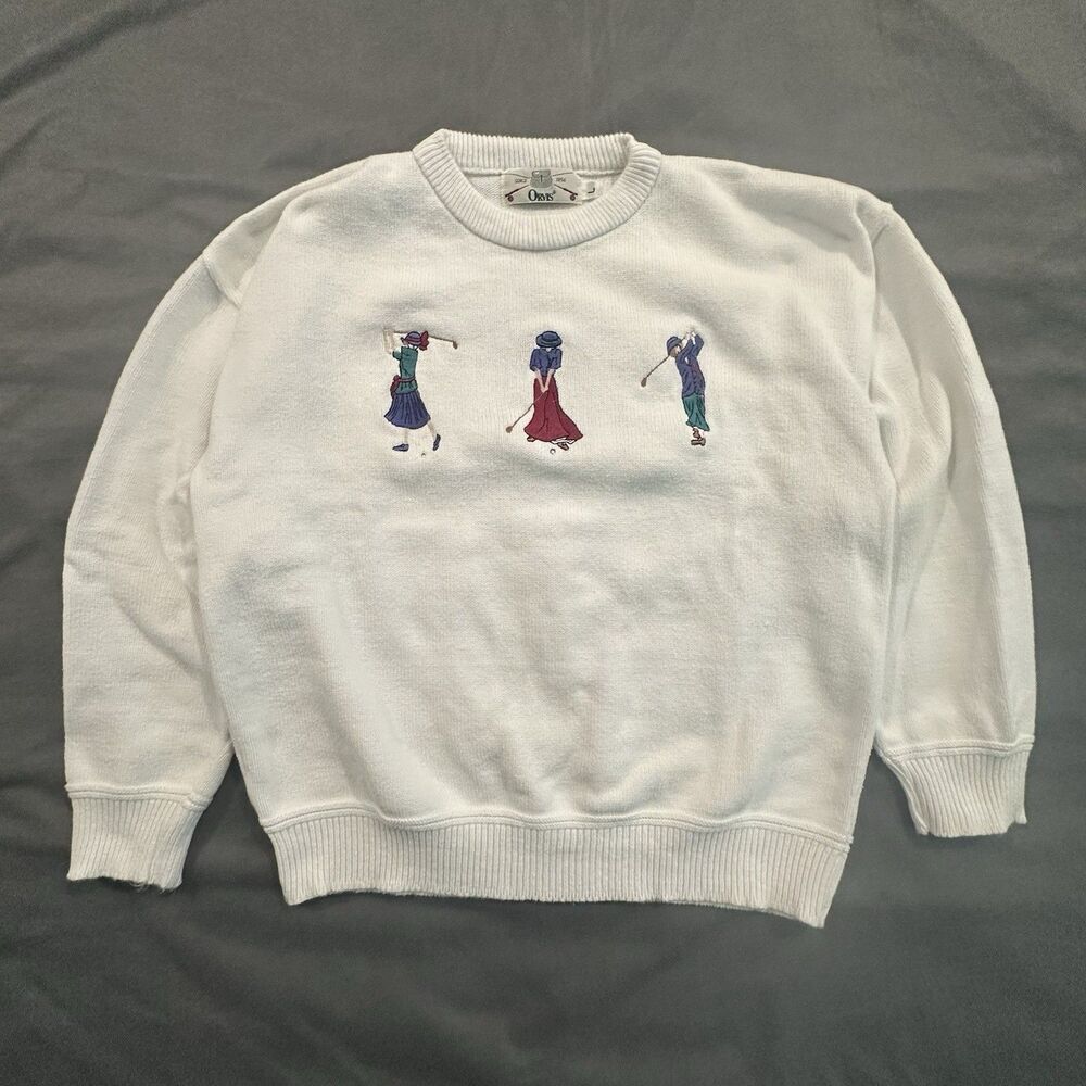 Vintage 80s 90s Orvis Sweatshirt Mens L Embroidered Golfers Made in USA Crewneck